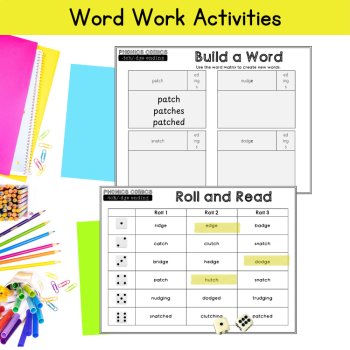 Trigraph tch & dge Decodable Fluency Phonics Comic & Worksheets 3rd 4th Grade, image 4