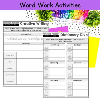 3rd Grade Multisyllabic Words with Vowel Teams Worksheets & Decodable Passages, image 3