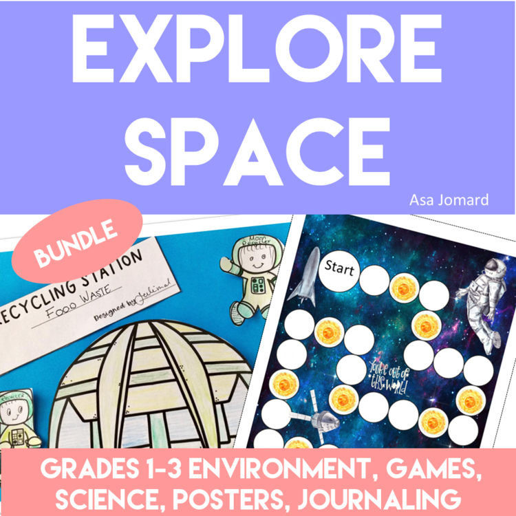 Engaging Space Activities Bundle | Journal Prompts with Game and Posters