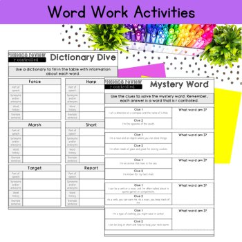 R Controlled Vowel Word List & Decodable Passages Phonics Review 3rd 4th Grade, image 3