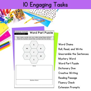 R Controlled Vowel Word List & Decodable Passages Phonics Review 3rd 4th Grade, image 4