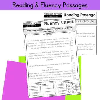 Trigraph End -dge Reading UFLI Fluency Passage & Worksheet Activities 3rd Grade, image 2