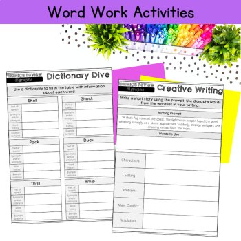 Decodable Passage Digraph Review 3rd Grade Phonics Worksheet Assessment Packet, image 3