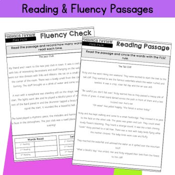 Floss Rule Worksheet & Decodable Reading Passage 3rd 4th Phonics Review Practice, image 2