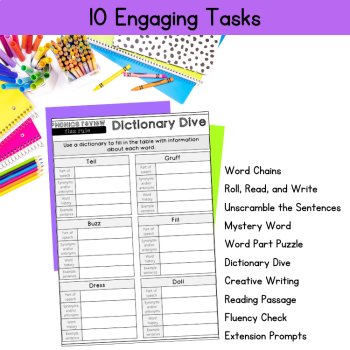 Floss Rule Worksheet & Decodable Reading Passage 3rd 4th Phonics Review Practice, image 4