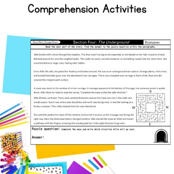 Short Story Reading Assessment Escape Room Dystopian Society Fiction Short Story, image 3