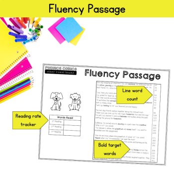 Long Vowel Team Word Fluency Passages Decodable UFLI Phonics Comic 3rd 4th Grade, image 3