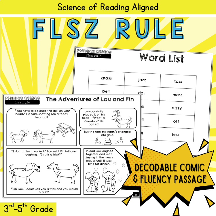 Phonics UFLI Comic Floss Rule Reading Passage 3rd 4th Grade Fluency Decodable