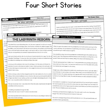 Greek Mythology Short Stories 5th 6th Grade Myths Lesson Comprehension Questions, image 2