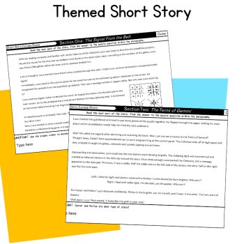 Outer Space Theme Mystery Reading Escape Room ELA Constellations 5th 6th Grade, image 2