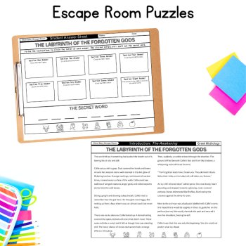 Greek Mythology Short Story Escape Room Myth Reading Comprehension 5th 6th Grade, image 4