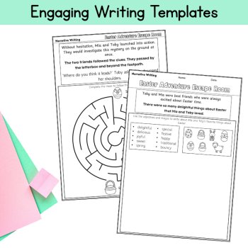 Easter Writing Center Activities Escape Room Writing Paper Prompts 3rd 4th Grade, image 2