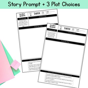Easter Sentence Starters Writing Paper 3rd 4th Grade Writing Center Page Prompts, image 2