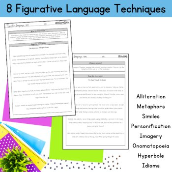 Figurative Language Short Stories Text 5th 6th Grade Test Prep Packet ELA Review, image 2