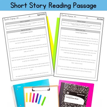 Figurative Language Short Stories Text 5th 6th Grade Test Prep Packet ELA Review, image 3