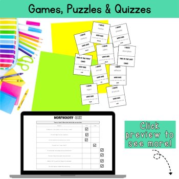 Morphology Centers Affixes 5th 6th Grade Worksheets Task Cards Notebook Passages, image 4