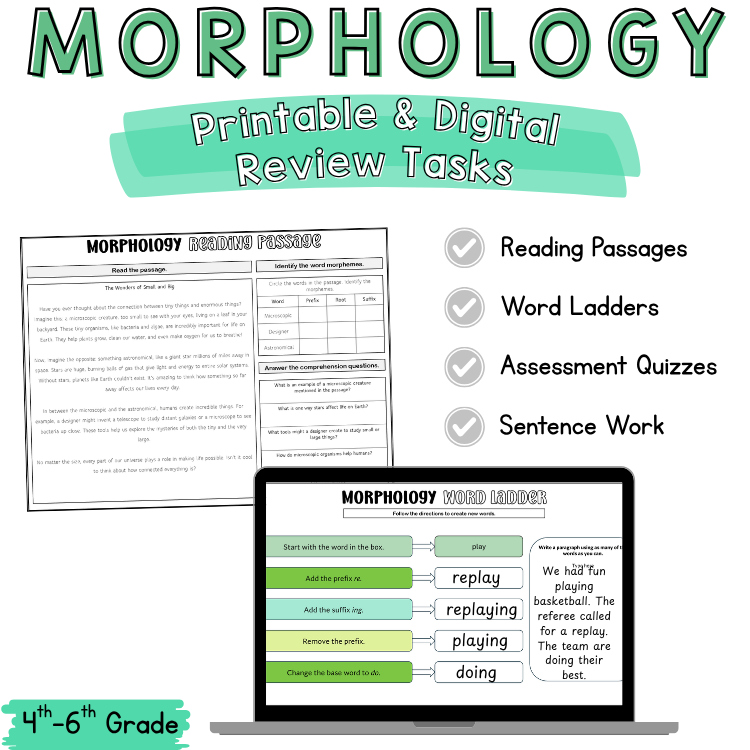 Greek & Latin Morphology Root Word Morning Work Review Centers 5th 6th 7th Grade