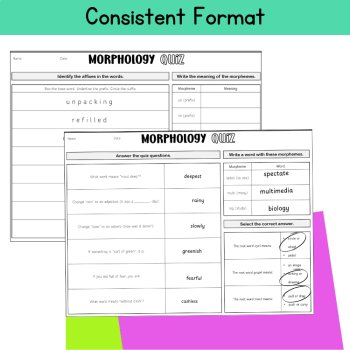 Root Word Assessment Study Building Prefixes Suffixes Affixes 5th 6th 7th Grade, image 3