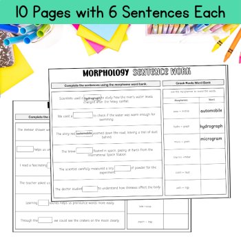 Greek & Latin Roots 5th 6th Grade Morphology Sentences Worksheets Middle School, image 4