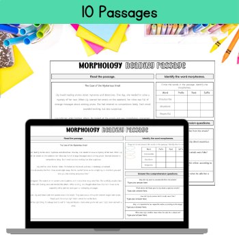 Middle School Morphology Assessment 4th 5th 6th Grade Root Words Reading Passage, image 4