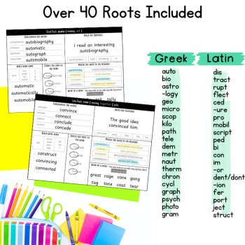 Morphology Morphemes 5th 6th Grade Vocabulary Greek Latin Root Middle School, image 3