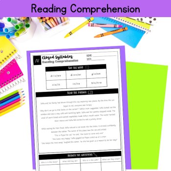 Closed Syllables Multisyllabic Short Vowel Words Fluency Passage 2nd 3rd Grade, image 2