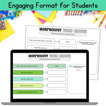 Word Ladders 5th 6th Grade Morphology Morpheme Language Arts Vocabulary Activity, image 4