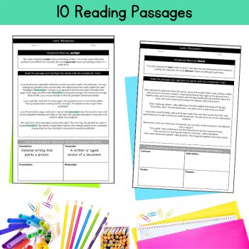 Greek & Latin Root Word Study Worksheets & Reading Assessment 4th 5th 6th Grade, image 2