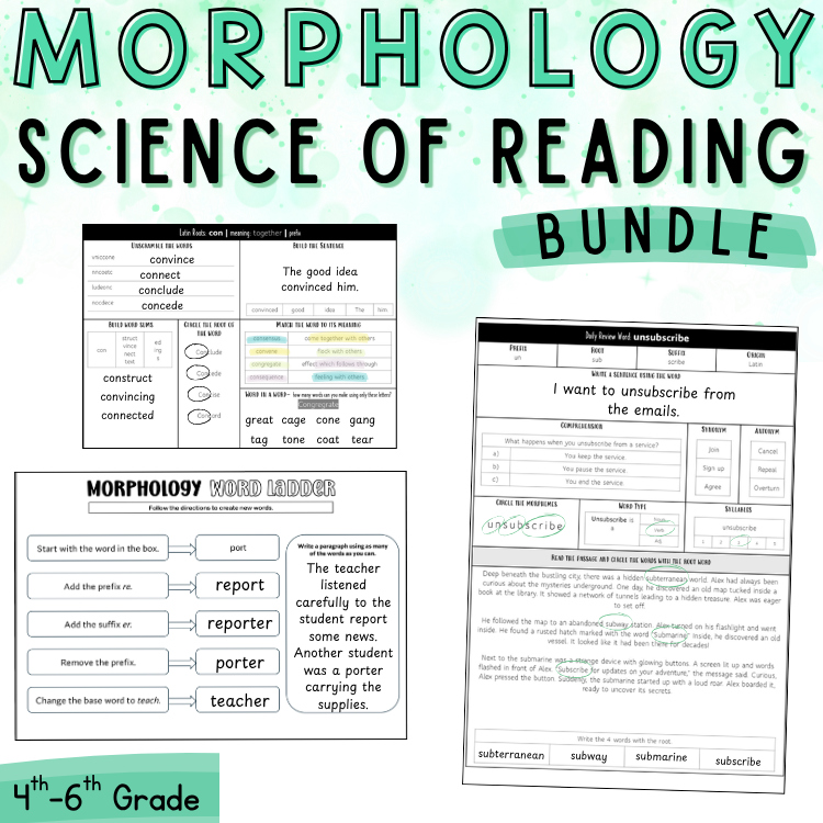 Morphology Morning Work Activities 5th 6th Grade Daily Review Explicit Teaching