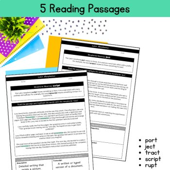 Latin Roots Morphology Reading Passages Morpheme Etymology Lesson 5th 6th Grade, image 2