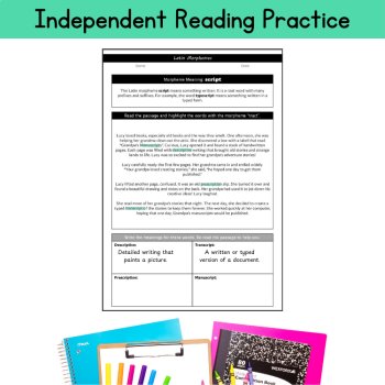 Latin Roots Morphology Reading Passages Morpheme Etymology Lesson 5th 6th Grade, image 4