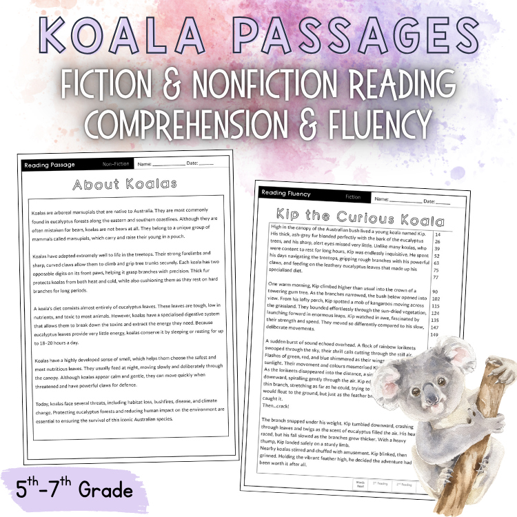 Science of Reading Packet 5th 6th Grade Older Students Comprehension Fluency