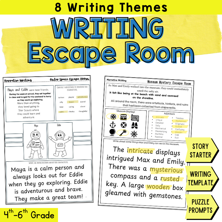 4th 5th Grade Narrative Writing Activities Finish the Story Packet Summer Fun