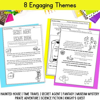 4th 5th Grade Narrative Writing Activities Finish the Story Packet Summer Fun, image 3