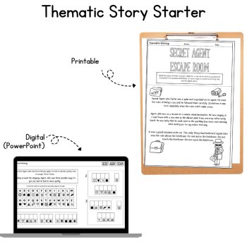 Guided Story Writing Escape Room Activities Packet 4th 5th 6th Grade Literacy, image 2