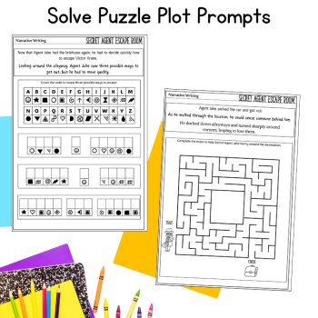 Guided Story Writing Escape Room Activities Packet 4th 5th 6th Grade Literacy, image 3