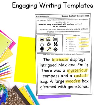 5th 6th Grade Narrative Writing Story Starter Escape Room Puzzle Planning Sheet, image 4