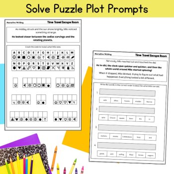 Narrative Story Writing Reluctant Writers Packet Engaging Centers 5th 6th Grade, image 3