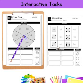 Vowel Teams Worksheets 2nd 3rd Phonics Folder Center ai ay ee ea Vowel Teams, image 4