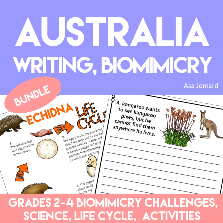 Engaging Australia Bundle | Exciting Echidna Life Cycle Activities & Biomimicry