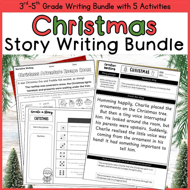 Christmas Writing Activity 4th 5th 6th Grade Fun Writing Pages Prompts Template