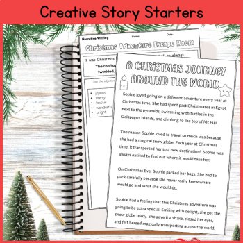 Christmas Writing Activity 4th 5th 6th Grade Fun Writing Pages Prompts Template, image 2