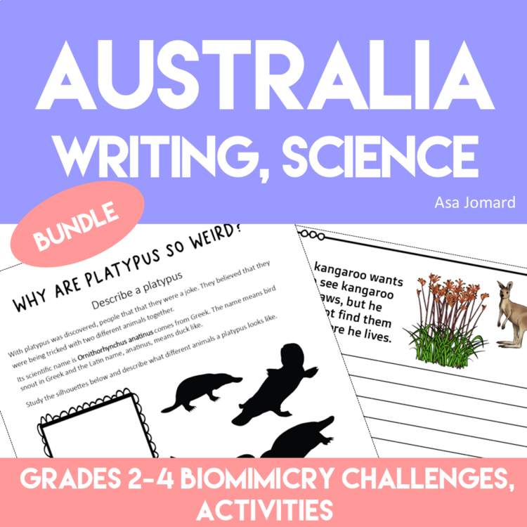 Inspiring Australia Bundle | Unique Platypus Life Cycle Activities & Biomimicry