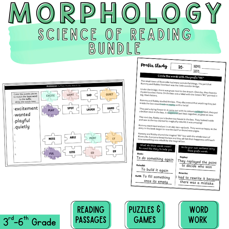 Morphology Practice Activities Games Worksheets 4th 5th Grade Science of Reading