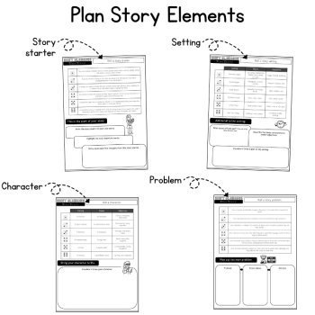 Fun Writing Story Elements 4th 5th 6th Grade Low Prep Engaging Literacy Centers, image 2