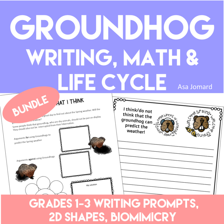 Unique Groundhog Day Bundle | Life Cycle, Math and Writing Activities