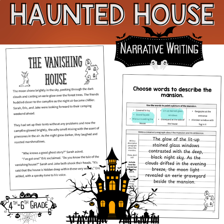 Scary Story Template Haunted House Halloween Creative Writing Prompts 5th Grade