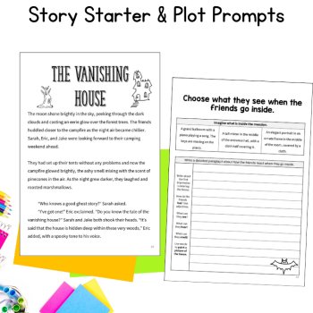 Scary Story Template Haunted House Halloween Creative Writing Prompts 5th Grade, image 2