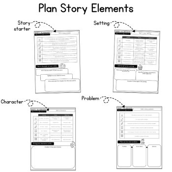 Story Elements Mystery Fun Engaging Writing Packet 5th 6th Grade ELA Centers, image 2