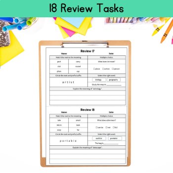 Morphology Review Quiz Puzzles ELA Centers Vocabulary Bell Ringers 5th 6th Grade, image 4